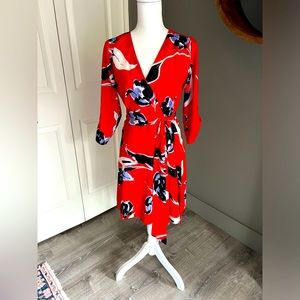Yumi Kim Red Girl Next Door Floral Mini Dress Medium
